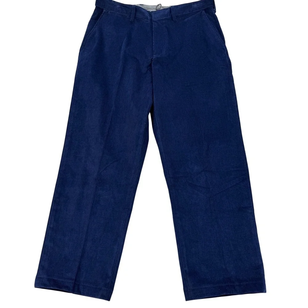 Lands End Pants Mens 34x27 Blue Corduroy Stretch Traditional Fit Casual Outdoor